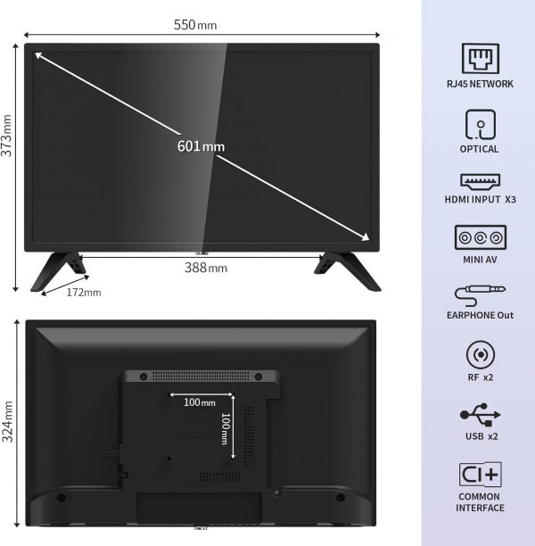 Antteq AV24H3 Smart TV 24'' | Netflix, Prime Video, Rakuten TV, Disney+, Youtube - Imagen 7