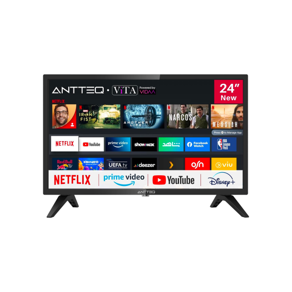 Antteq AV24H3 Smart TV 24'' | Netflix, Prime Video, Rakuten TV, Disney+, Youtube